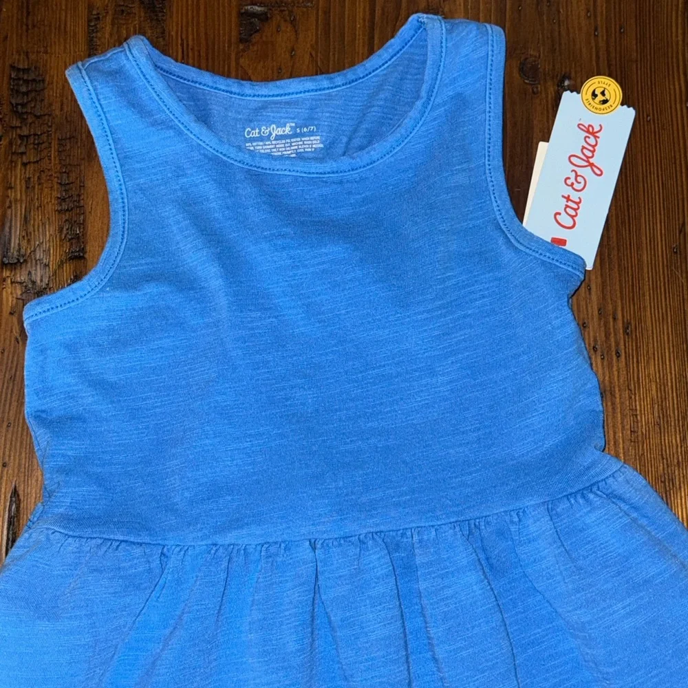 Size 8 Brilliant Neon Blue Girl’s Knit Maxi Dress Twist Back with pockets
